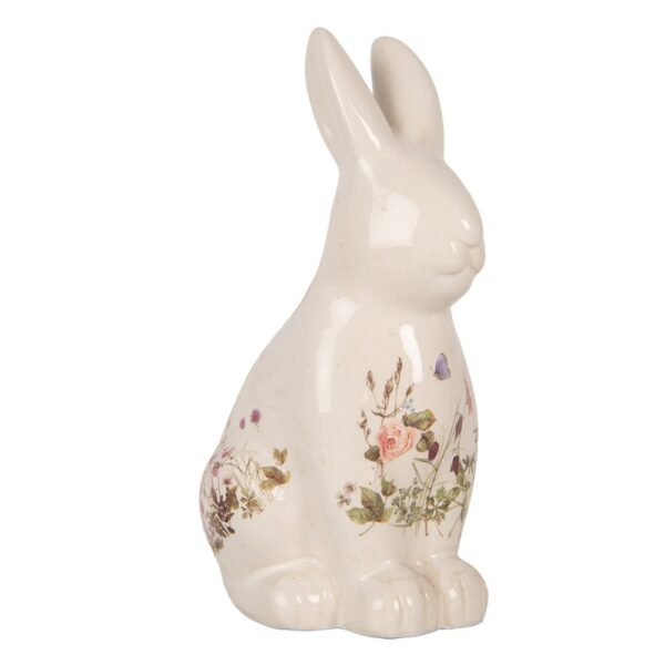 Statuetta decorativa Coniglio 16x12x28 cm Beige Ceramica Clayre & Eef - immagine 2