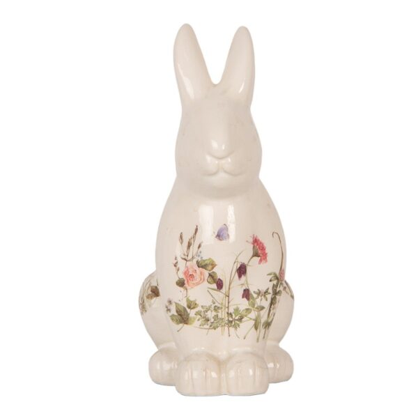 Statuetta decorativa Coniglio 16x12x28 cm Beige Ceramica Clayre & Eef