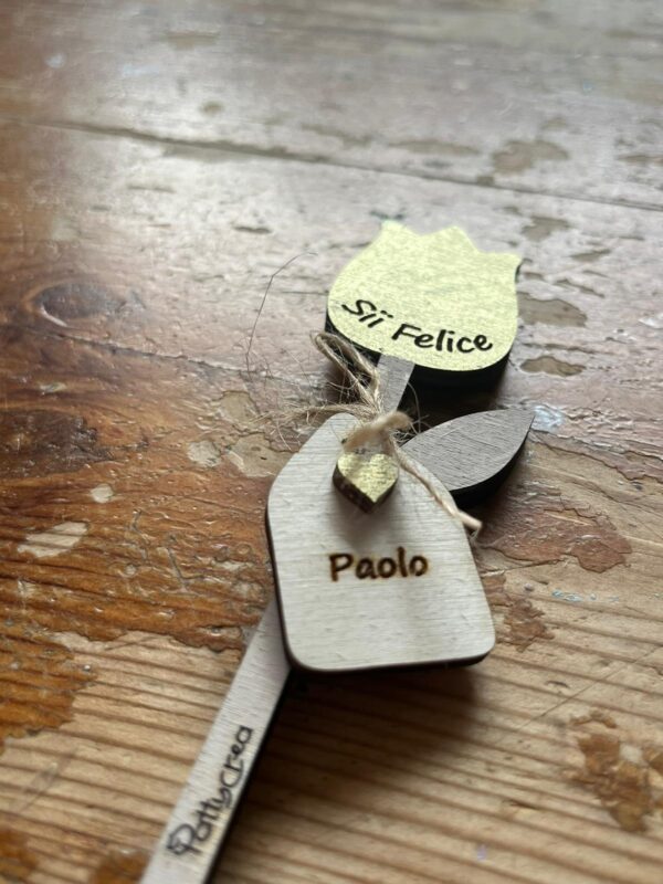 Tulipano 13cm segnaposto dipinte a mano personalizzabili Pattycrea