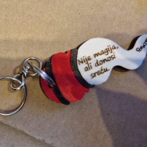 Portachiave in legno inciso laser forma di Corno frase personalizzabile Pattycrea
