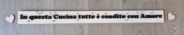 Scritta legno incisa laser frase personalizzabile 80x7cm 4741