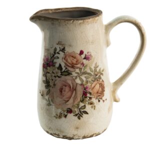 Brocca Decorativa Rosa, Beige 16x11x18 cm 6CE1420 Clayre & Eef