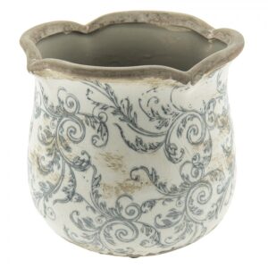 Vaso portapianta beige grigio  15x14cm Clayre