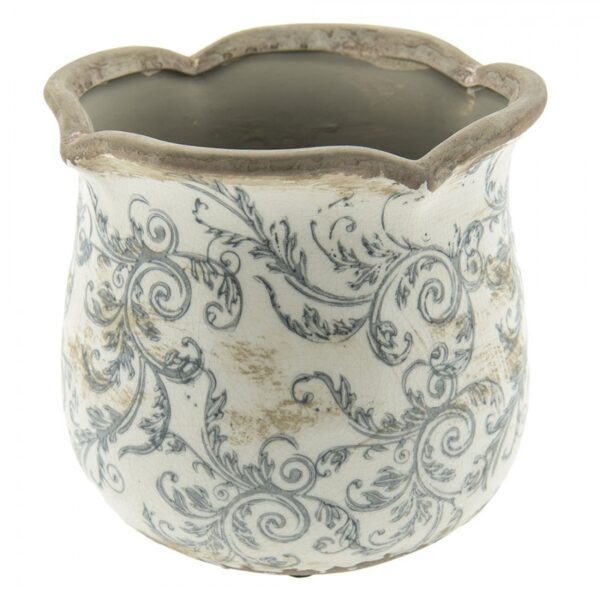Vaso portapianta beige grigio  15x14cm Clayre