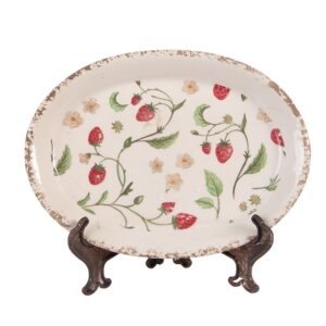Piatto decorativo beige rosso  25x18x3cm Clayre