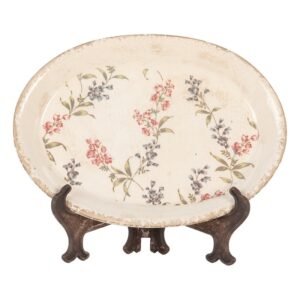 Piatto decorativo beige rosa  25x18x3cm Clayre