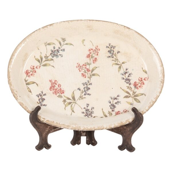 Piatto decorativo beige rosa  25x18x3cm Clayre