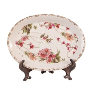 Piatto decorativo beige rosa  25x18x3cm Clayre