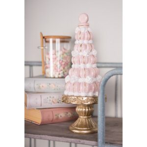 Statuetta decorativa Torta Ø 12x30 cm Rosa Macarons Clayre