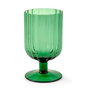 Calice basso margaret in vetro colore verde cl 33.H&H Lifestyle