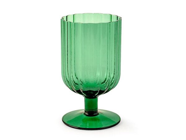 Calice basso margaret in vetro colore verde cl 33.H&H Lifestyle
