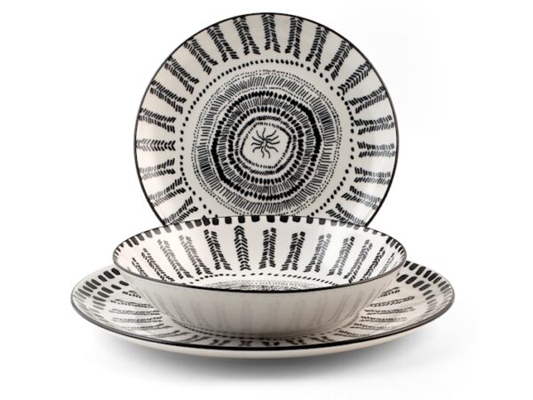 Servizio tavola 18 pezzi voyage in porcellana decorato H&H Lifestyle