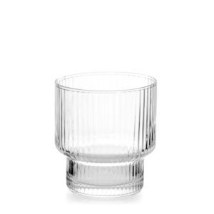 Bicchiere 6pz bliss in vetro rigato trasparente cl 32 H&H Lifestyle