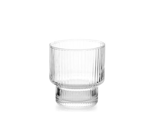 Bicchiere 6pz bliss in vetro rigato trasparente cl 32 H&H Lifestyle