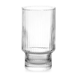 Bicchiere 6pz bliss in vetro rigato trasparente cl 45 H&H Lifestyle