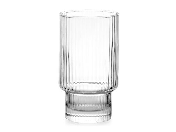 Bicchiere 6pz bliss in vetro rigato trasparente cl 45 H&H Lifestyle