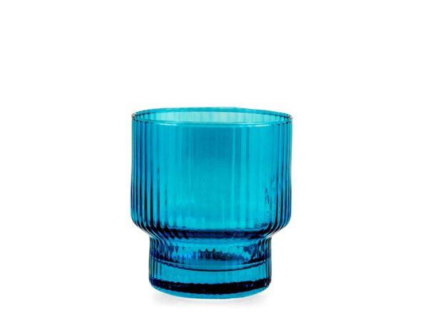 Bicchiere 6pz bliss in vetro rigato colore blu cl 32 H&H Lifestyle