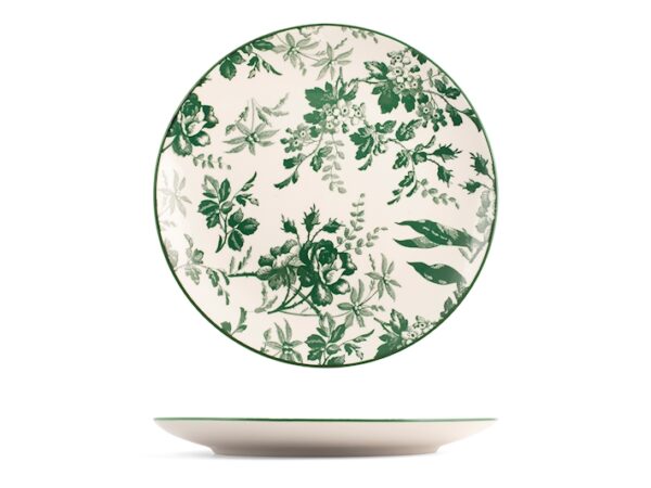 Servizio tavola 18 piatti margaret in porcellana decorata colore verde
 H&H Lifestyle