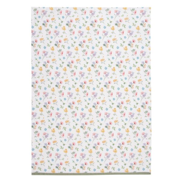 Asciugamani da cucina 50x70 cm Bianco Verde Cotone Fiori Asciugamano da cucina Clayre