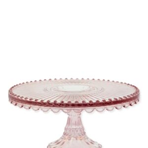 Alzatina Piatto per torta in vetro Alice rosa Greengate