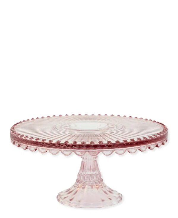 Alzatina Piatto per torta in vetro Alice rosa Greengate