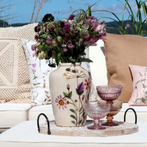 Brocca con motivo vaso floreale H25/D17 cm crema Chic Antique