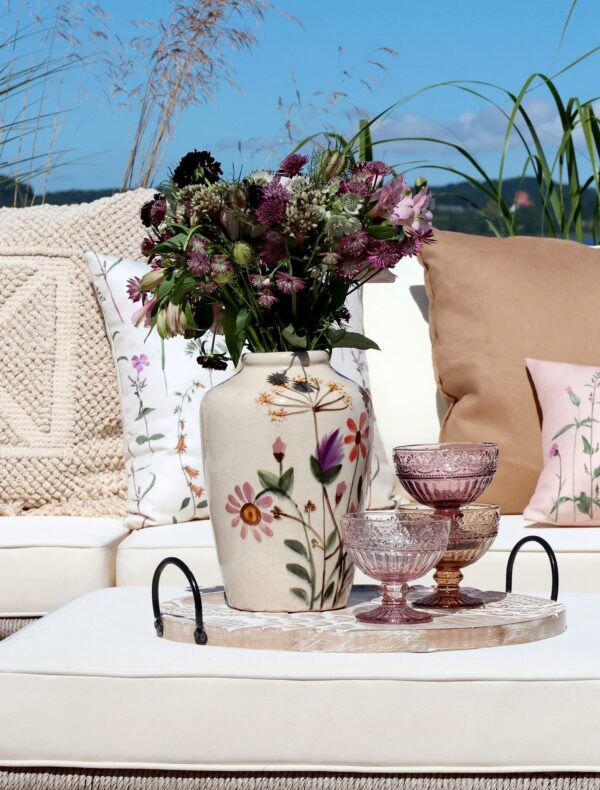 Brocca con motivo vaso floreale H25/D17 cm crema Chic Antique