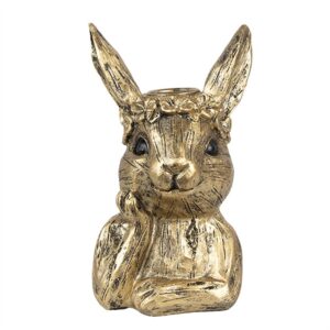 Candeliere Coniglio Color oro 10x8x15 cm Clayre