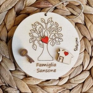 Cerchio con inciso albero della vita dipinta a mano personalizzabile 8cm pattycrea