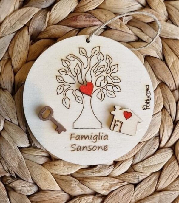 Cerchio con inciso albero della vita dipinta a mano personalizzabile 8cm pattycrea