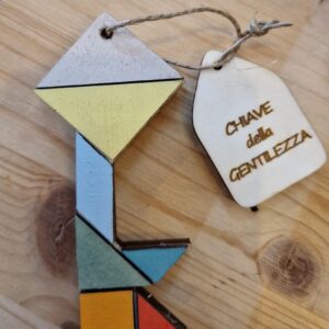 Chiave con tag la chiave dellla gentilezza dipinta a nano 10cm 4672