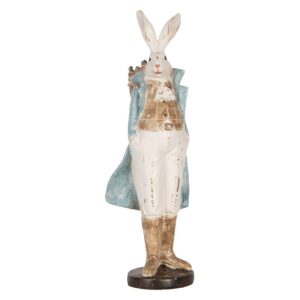 Decorativa coniglio bianco blu 13x12x36cm clayre