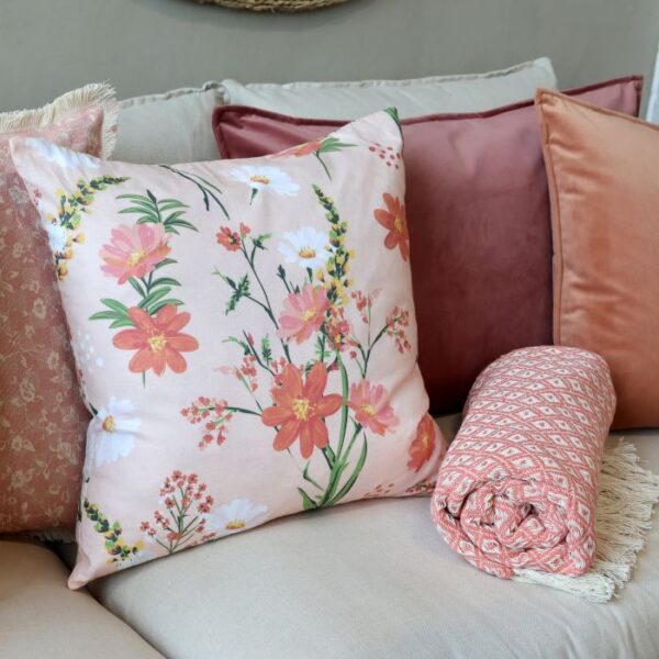 Federa Aix cuscino con motivo floreale wl50 50cm rose Chic Antique