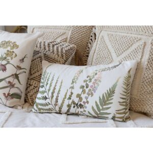 Federa Aix cuscino con stampa floreale 50x30 cm white Chic Antique