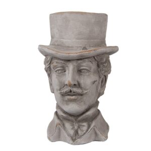 Fioriera Uomo 15x16x24 cm Grigio Pietra clayre