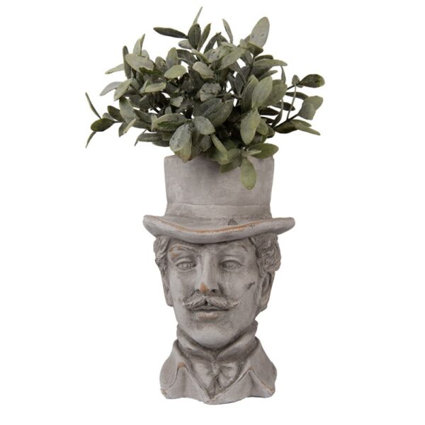 Fioriera Uomo 15x16x24 cm Grigio Pietra clayre - immagine 2