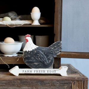 Gallina con testo Altezza 20,5/lunghezza 26,5/larghezza 4 cm Chic Antique