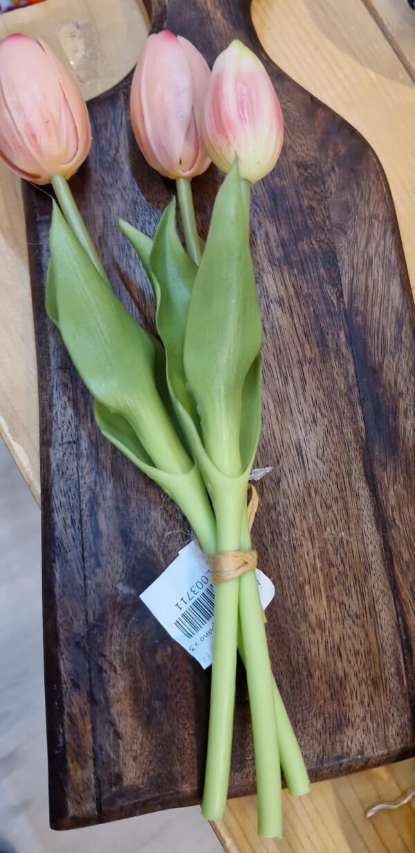 Mini bush tulipano x3 real touch rosa chiaro