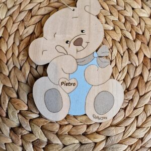 Orsetto dipinto a mano personalizzabile 20cm pattycrea