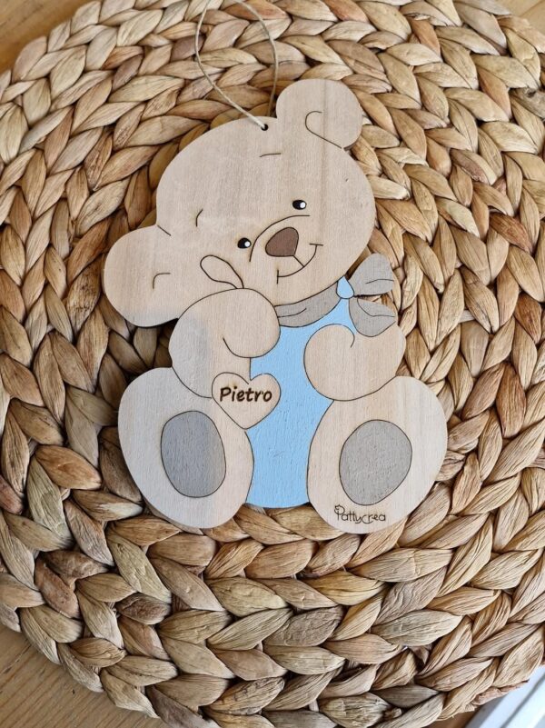 Orsetto dipinto a mano personalizzabile 20cm pattycrea