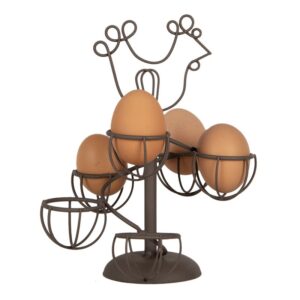 Portauova Ø 17x23 cm Marrone Metallo Pollo Clayre