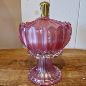 Candela vetro 17cm rosa