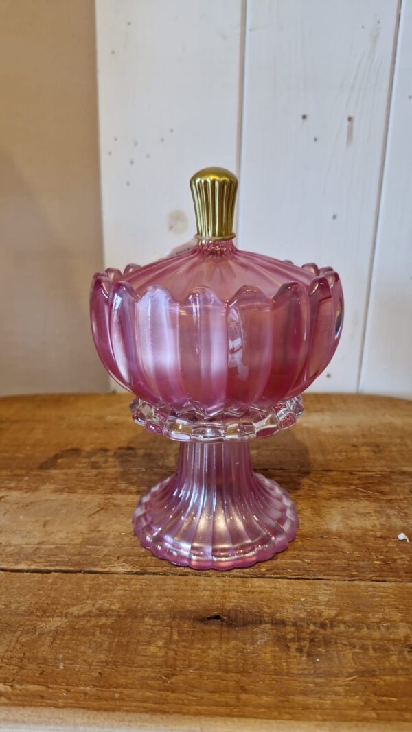 Candela vetro 17cm rosa