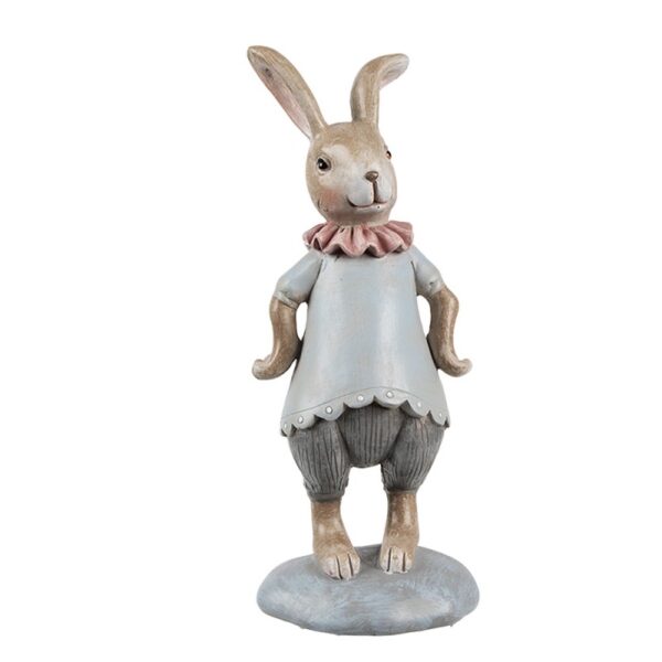 Statua decorativa coniglio  beige blu 18x6x19cm clayre