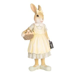 Statua Decorativa Coniglio Beige Giallo 8x5x15 cm Clayre