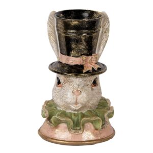 Statua decorativa coniglio beige rosa 18x15x29cm clayre