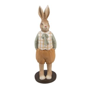 Statua decorativa coniglio marrone arancia  7x7x23cm clayre