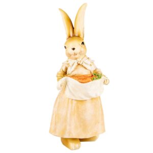 Statua decorativa coniglio marrone beige 11x11x26cm clayre