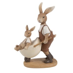 Statua decorativa coniglio marrone beige 15x7x21cm clayre