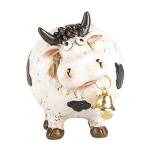 Statua Statua decorativa mucca bianco nero 9x7x9cm clayre